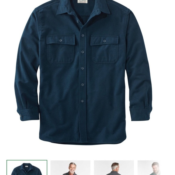 L.L. Bean Flannel Chamois Thick Button Shirt Sz XL regular fit warm Red - Picture 6 of 6